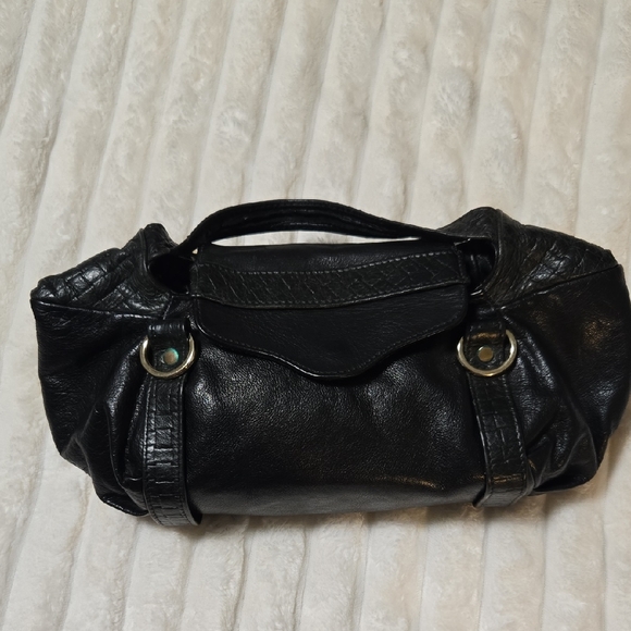 Rebecca Minkoff Handbags - Rebecca Minkoff Black Leather Bag with Silver Accents VINTAGE!!!
